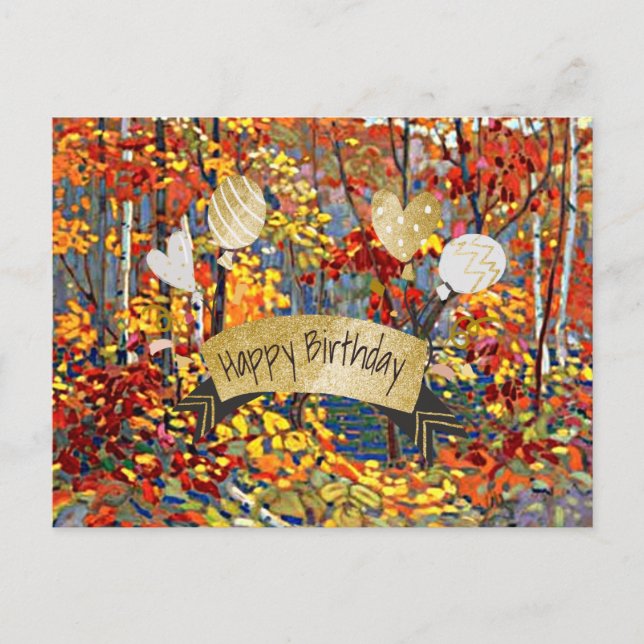 Happy Birthday, fine art painting, Postcard (Front)