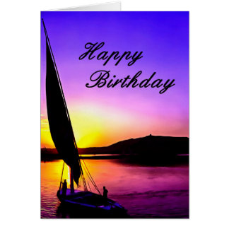 Happy Birthday Fine Art Sailing Card.