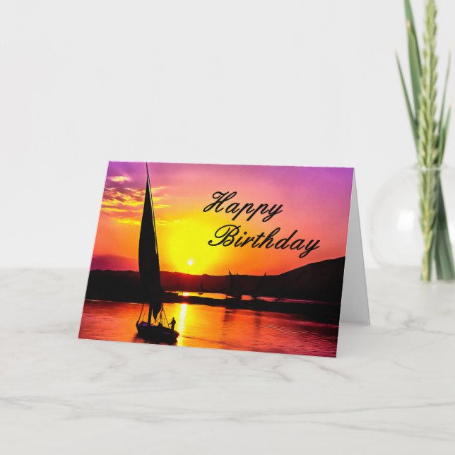 Happy Birthday Fine Art Sailing Card. Card (Front)