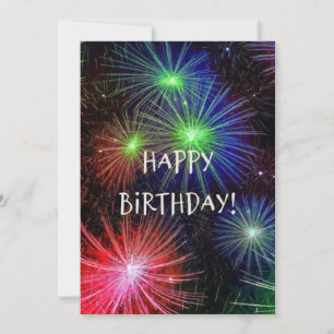 Happy Birthday, Fireworks Celebration Card