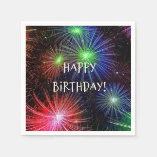 Happy Birthday, Fireworks Celebration Napkin