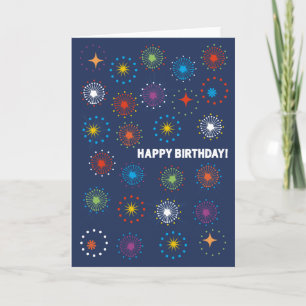 Happy Birthday Fireworks Greeting Card