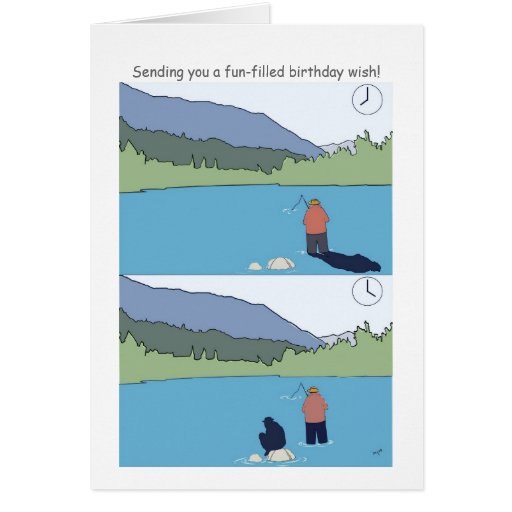 Happy Birthday Fishing Cards Funny Cartoon | Zazzle