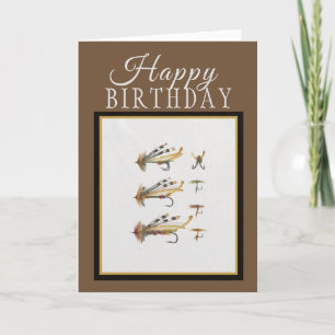 Happy Birthday Fishing Flies Greeting Card