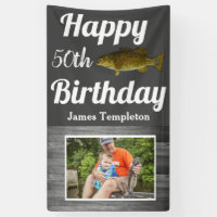 Happy Birthday Fishing Photo Name Father Men's