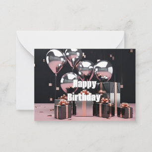Happy Birthday Flat Note Card