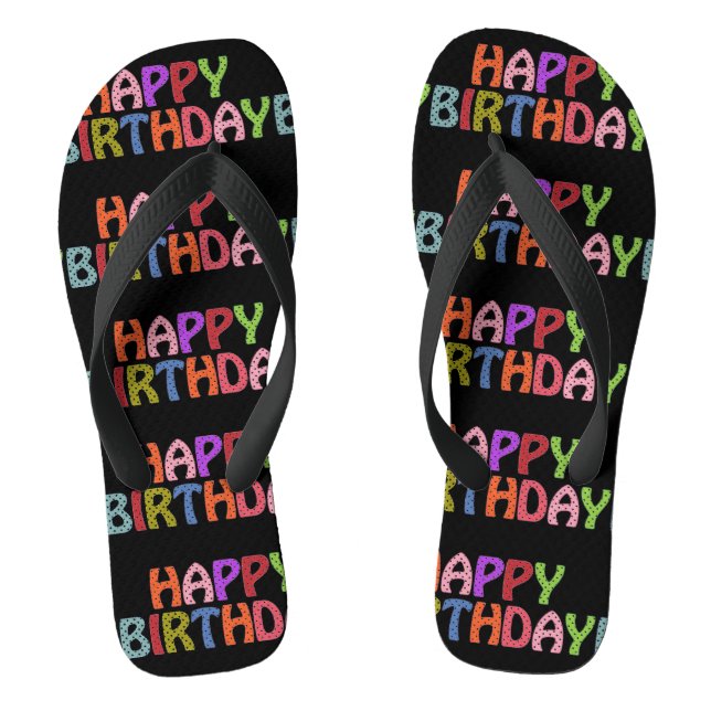 Happy Birthday Flip Flops (Footbed)