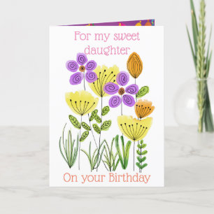 Happy Birthday fllowers  Thank You Card