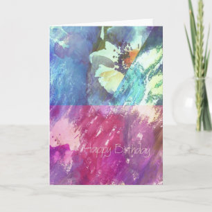 Happy Birthday Floral Abstract Card