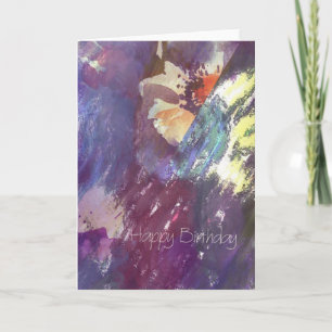 Happy Birthday Floral Abstract Card