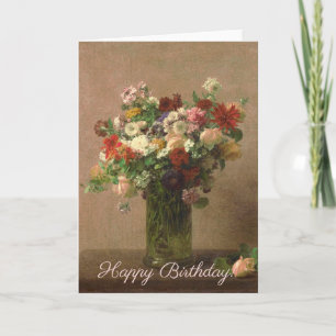 Happy Birthday - Floral Bouquet   French Fine Art Card