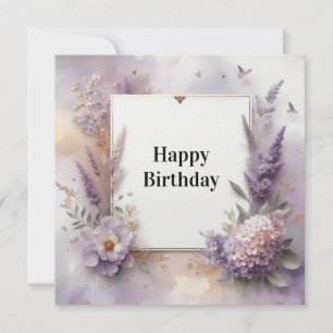 happy birthday floral card