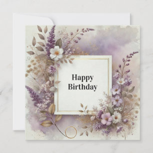 happy birthday floral card