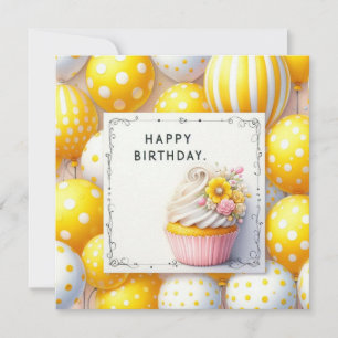 happy birthday floral card