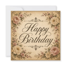 happy birthday floral card 