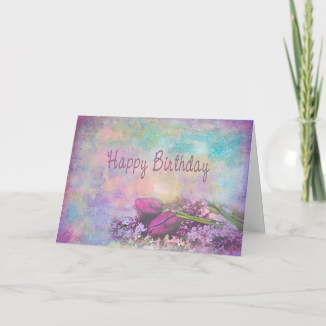 Happy Birthday - Floral Elegance Card (Front)