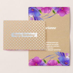 Happy Birthday. Floral Luxury  Foil Card