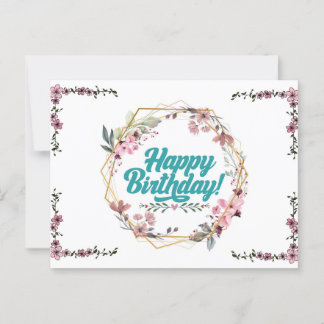 Happy birthday floral themed Postcard