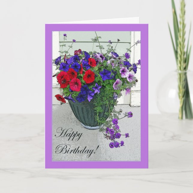 Happy Birthday Flower Arrangement, Card (Front)