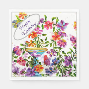 Happy Birthday FLOWER GARDEN PARTY Napkin