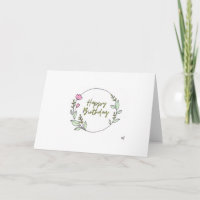 Happy Birthday Flowers 10 Card