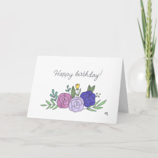 Happy Birthday Flowers 2 Card