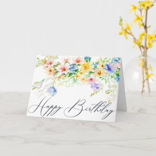 Happy Birthday Flowers Birthday Card