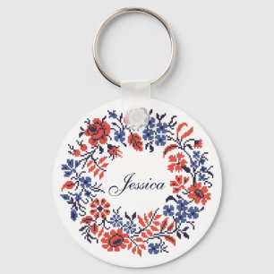 Happy Birthday Flowers cycle Key Ring