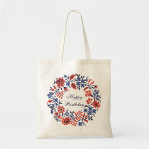 Happy Birthday Flowers cycle Tote Bag