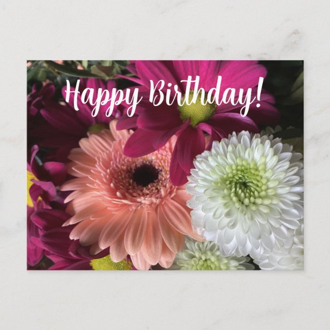 Happy birthday flowers. postcard (Front)
