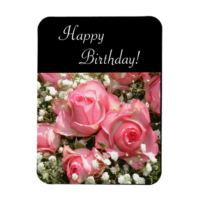 Happy Birthday Flowers | Vertical Card Magnet (Vertical)