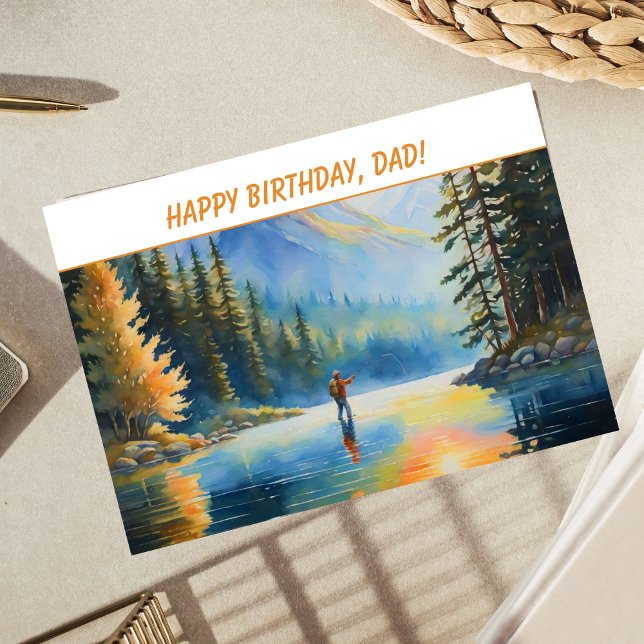 Happy Birthday Fly Fisherman Dad Card (Creator Uploaded)