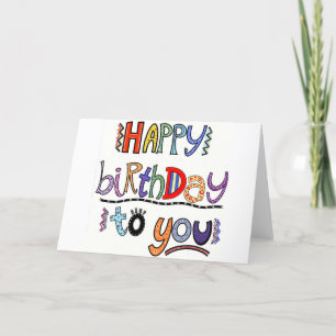 Happy Birthday Folded Greeting. Card