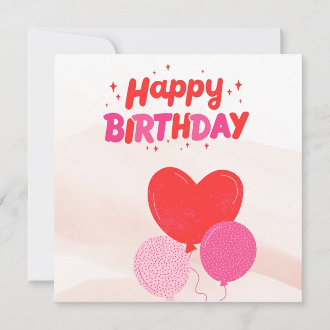 Happy Birthday Folded Greeting Card (Front)