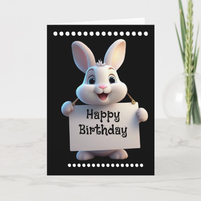 HAPPY BIRTHDAY Folded Greeting Card (Front)