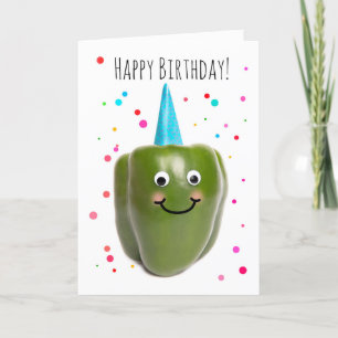 Happy Birthday For Anyone Funny Pepper  Holiday Card
