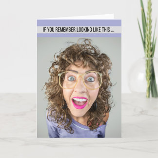 Happy Birthday For Female Dressed in 80s Fashion  Holiday Card