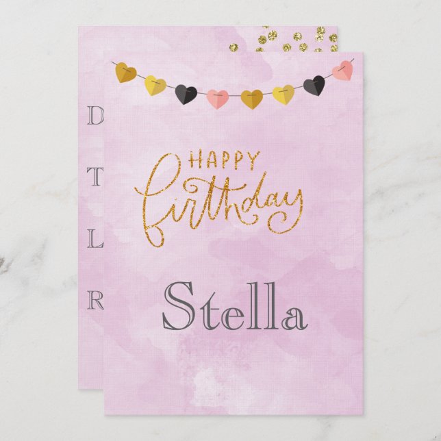 Happy Birthday for Her Invitation (Front/Back)