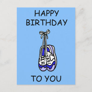 Happy Birthday for Male Runner Blue Trainers Postcard