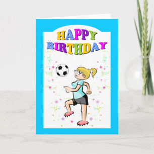 Happy birthday for the bravest soccer player girl card