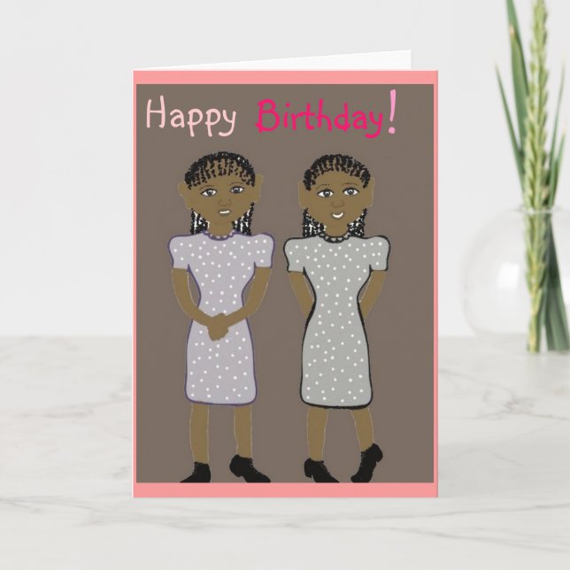 Happy birthday for twins Card (Front)