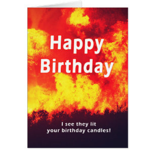 Happy Birthday Forest Fire Candle Humour 