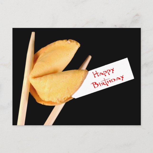 Happy Birthday Fortune Cookie Postcard (Front)