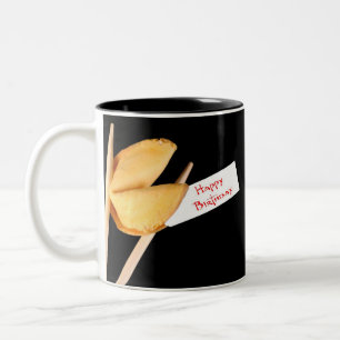 Happy Birthday Fortune Cookie Two-Tone Coffee Mug