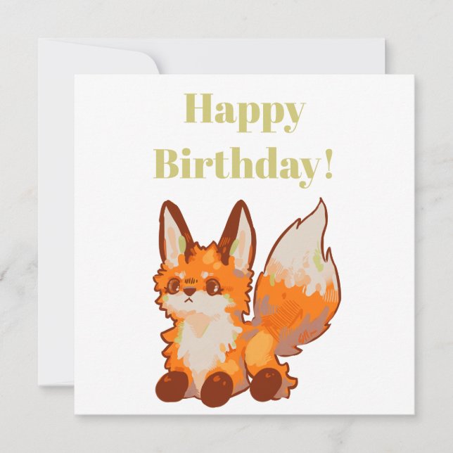 Happy Birthday! Fox, vosje Card (Front)