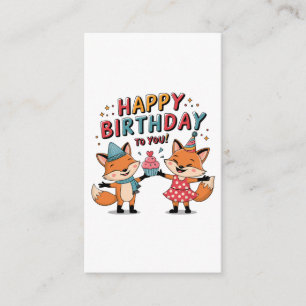 Happy Birthday Foxes Enclosure Card