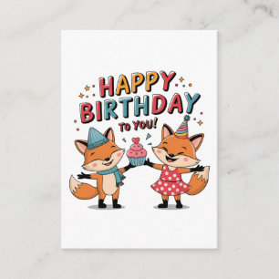 Happy Birthday Foxes Enclosure Card