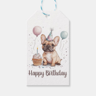 Happy Birthday French Bulldog Gift Tags