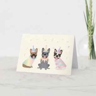 Happy Birthday French Bulldogs Card