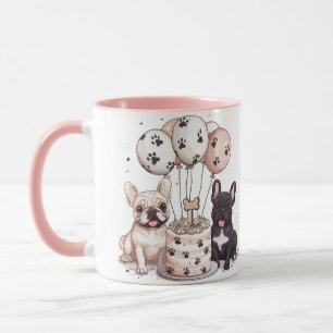 Happy Birthday French Bulldogs Party Hats Mug